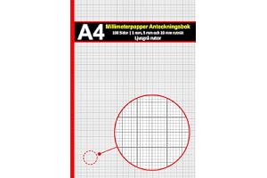 A4 Millimeter Grafpapper Anteckningsbok | Millimeterpapper | 1 mm, 5 mm och 10 mm rutnät: 100 sidor