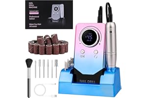 Weinsamkeit Ponceuse pour Ongles Professionnel, Electrique Portable Rechargeable Lime à Ongle, pour Enlever et Polir le Gel Acrylique Ongles, Perceuse à Ongles avec Kit de Salon (03)