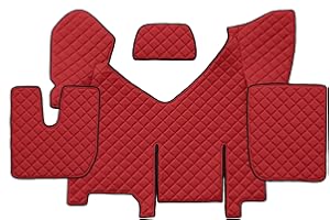 F-CORE Tappetini copricofani camion compatibile per IVECO STRALIS HI-WAY 01.13-12.16 AUTOMAT Con frigo ROSSO