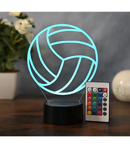 HPBN8 3D Volleyball LED Lampe – USB-betrieben, 7 Farben, Optische Illusion – Cooles Nachtlicht Fürs Zimmer!