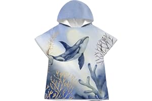 LOMTRATS Quick-drying Surf Poncho, Changing Towel, Bathrobe, Sports Towels for Swimmers,Hoodie for Kids,Swimming,Beach,Surfing,Diving,Bathing（Kid-M）