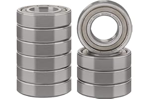 XiKe 10 Pezzi 6206ZZ Cuscinetti a sfera a doppia tenuta 30x62x16mm Acciaio cromato e Pre-lubrificati, 6206-2Z Cuscinetto a sfere a gola profonda.