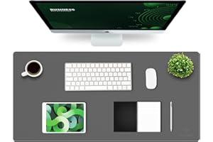 K KNODEL Duży podkład pod biurko, podkładka biurowa, podkład pod laptop dla biurka, ochraniacz biurka, podkład na pulpicie, podkład do pisania na biurku, podkładka pod pisak (43x90cm, Ciemno szary)