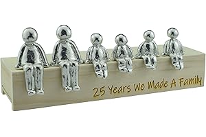 PIRANTIN 25th Anniversary Idea - 25 Years We Made A Family Metal Ornament - Choose Your Family Combination Box & Woodgrain May Vary(4 Children)