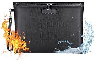 JARAGAR Fireproof Money Bag with Lock,14 x10.4 Inch Waterproof and Fireproof Document Bag with Zipper Closure, Fireproof Storage Pouch for Document, Tablet, Passport, Jewelry, Money Safe