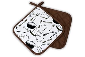 Delindo Lifestyle® Ścierka do garnków Kitchen, Le Chef, 2-częściowa, odporna na wysokie temperatury do 250°C, sprawdzona w Niemczech i certyfikowana