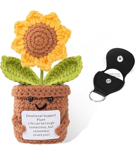 TOYMIS Tournesol Positif, Plante En Pot Au Crochet Positif Tournesol Positif Au Crochet Tournesol Tricoté Tournesol Au Crochet Avec Message Positif Pour Décoration De Fête Cadeau De Motivation