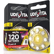 80 Hörgerätebatterien Udivita Größe 312 (PR41) – 10 Blister à 8 Stück, Mit Phono Pulse Technologie