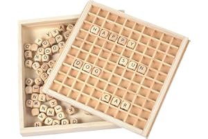 Small Foot Design 7988 Wörter Legen aus Holz, Lernhilfe zum Buchstabieren mit 145 Buchstabenwürfeln, ab 6 Jahren, ca. 19 x 18 x 3 cm, Mehrfarbig