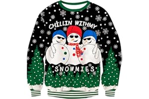 TUONROAD Brzydki świąteczny sweter 3D dzianinowy sweter bożonarodzeniowy dla mężczyzn/kobiet S-XXL