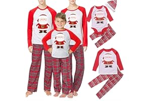 SAMGU Pigiama Famiglia Natale Set Pigiama di Capodanno Indumenti da Notte Abiti Natalizi Tuta per papà Mamma Bambini