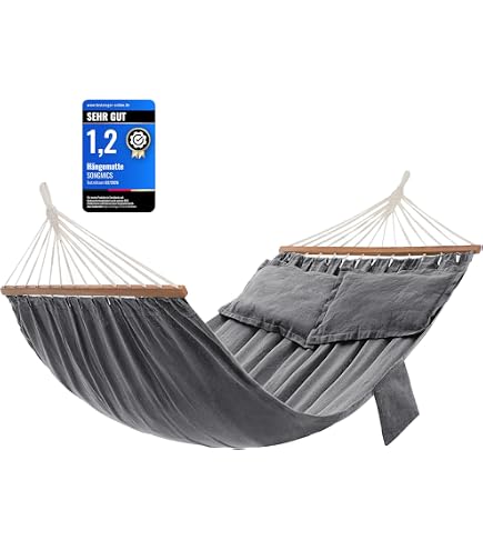 Garden Pleasure Hängematte Grün Länge 280 cm Baumwolle Polyester Holz Hawaii Garten