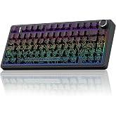 Aula F75 Mekanik RGB TKL Seiya Switch Kablosuz Makrolu Hot Swap Klavye Desenli Siyah