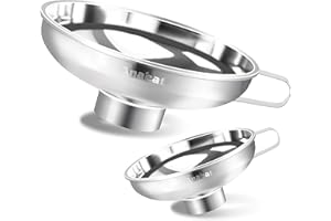 Anaeat Edelstahl-Einmachtrichter mit Griff für breite und reguläre Gläser & Einmachgläser, Weithalstrichter für flüssige und trockene Zutaten, große Feststoffe, Öl, Bohnen und Marmeladen