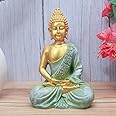 The Advitya Polymarble Meditating Buddha/Buddh/Gautam Buddha Statue Lord Figurine/Idol/Murti Gift Items Showpiece for HomeDecor Decoration Gifting (Sea Green - 10 inch)