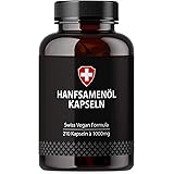 Hanföl in Softgel-Kapseln | Hochdosiert mit 1000mg pro Kapsel | Von Active Swiss | Kaltgepresst für 210 Tage / 7 Monate