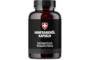 Hanföl in Softgel-Kapseln | Hochdosiert mit 1000mg Hanfsamenöl pro Kapsel | Von Active Swiss | Kaltgepresst für 210 Tage / 7 Monate