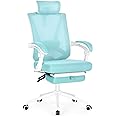 Misolant Ergonomic Office Chair with Footrest, Adjustable Lumbar & Headrest Support - Blue
