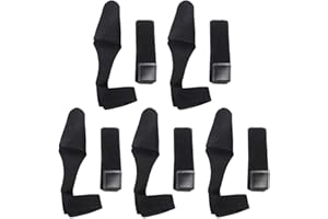 JOYIAL 5 Pairs Fishing Rod Straps Set, 5 Pairs of Rod Bands, Fishing Rod Straps, Rod Protection, Elastic Fishing Rod Pockets, Fishing Rod Straps Non-Slip, Elastic Rod Bands (Black)