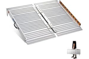 Rampe Fauteuil Roulant, gardhom 61x72cm Argent Rampe Handicapé d'Accès Pliable Capacité de Chargement de 362KG