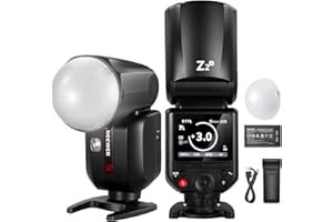 NEEWER Z2-C 2,4G TTL Rundkopf Blitz Speedlite kompatibel mit Canon Kameras, Studio Fotografie Licht, 76Ws 1/8000s HSS, Diffusor, 2 Modeling Lampen, TTL/M Toggle Key, 3000mAh, 600 Full Power Flash