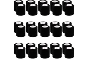 BQTQ 30 Rolls Cohesive Bandage 2 Inch Self Adherent Sport Wrap Tape Breathable Athletic Tape for Human and Animals Ankle Sprains Swelling, Black