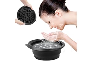 FYEME Bol de bain à glace pour visage - 26 × 23 × 10 cm - Pliable - Avec moule à glace inférieur - En silicone - Résistant à la température de -60 ~ 200 °C - Pour compresses de glace, nettoyage du visage