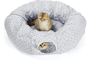 BORPEIN Tunnel de jeu pour chat - Lit pour chat - Pour l'intérieur - Pliable - Souple - En forme de tube