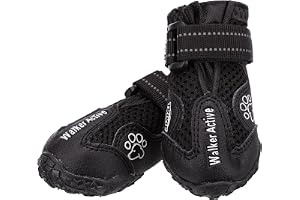 Trixie Walker Active Protective Boots for Dogs, Used for Pets with Wounds and Inflamed Joints, 2pcs, Black (L)