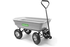 QGARDEN Q Garden QGPGC Poly Body Pull Dump Cart Garden Wagon 150kg Capacity with Tipping Function - 1 Year Guarantee