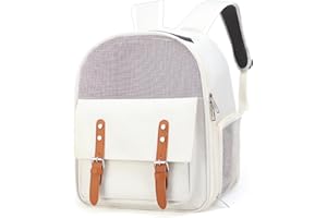 DU DU SILKLY DUDUSILKLY Cat Carrying Bag, Cat Backpack, Pet Backpack, Cat Bag, Carry Bag, For Walks, Travels, Hospitals, Evacuation (White)