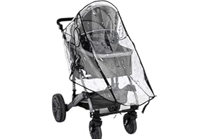 BANSUSU 1 Pc Universal Rain Cover for Pushchair Transparent and Durable Rain Covers for Pram Easy to Store Universal Pram Rain Cover Suitable for Most Pushchair