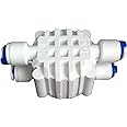 Reverse Osmosis System Auto Shut Off 4 Way Valve with 1/4" Pushfit ASO RO Valve