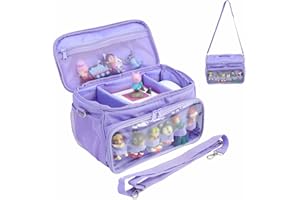 Raweao Sac Transport de Toniebox, Étui Rangement pour Tonies Box avec Bandoulière et Poignée, Grande Capacité Sac pour Tonies Box pour Enfants(Violet)