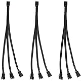 Paquet de 3 séparateurs de ventilateur ordinateur PWM Câble, d'alimentation d'extension de ventilateur à 1 à 3 convertisseur(