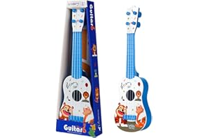 FALAFOTY Juguete de Guitarra Ukelele para Niños, 41cm Juguete Musical de Guitarra Instrumentos con 4 Cuerdas Ajustables, Juguetes Educativos de Aprendizaje Musical para Niños y Niñas Principiantes (Azul)