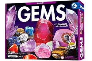 Gamerside Kit da Scavo per Bambini, Kit da Scavo di Gemme e Minerali Naturali con 12 Pietre, Pietre Minerali per Bambini di 6 7 8 9 10 Anni, Regalo per Ragazzi e Ragazze