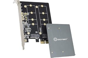 IO Crest Dual M.2 B-Key PCI-e 3.0 x1 Adapter with Heatsink Jmicro JMB582 Chipset, SI-PEX40153