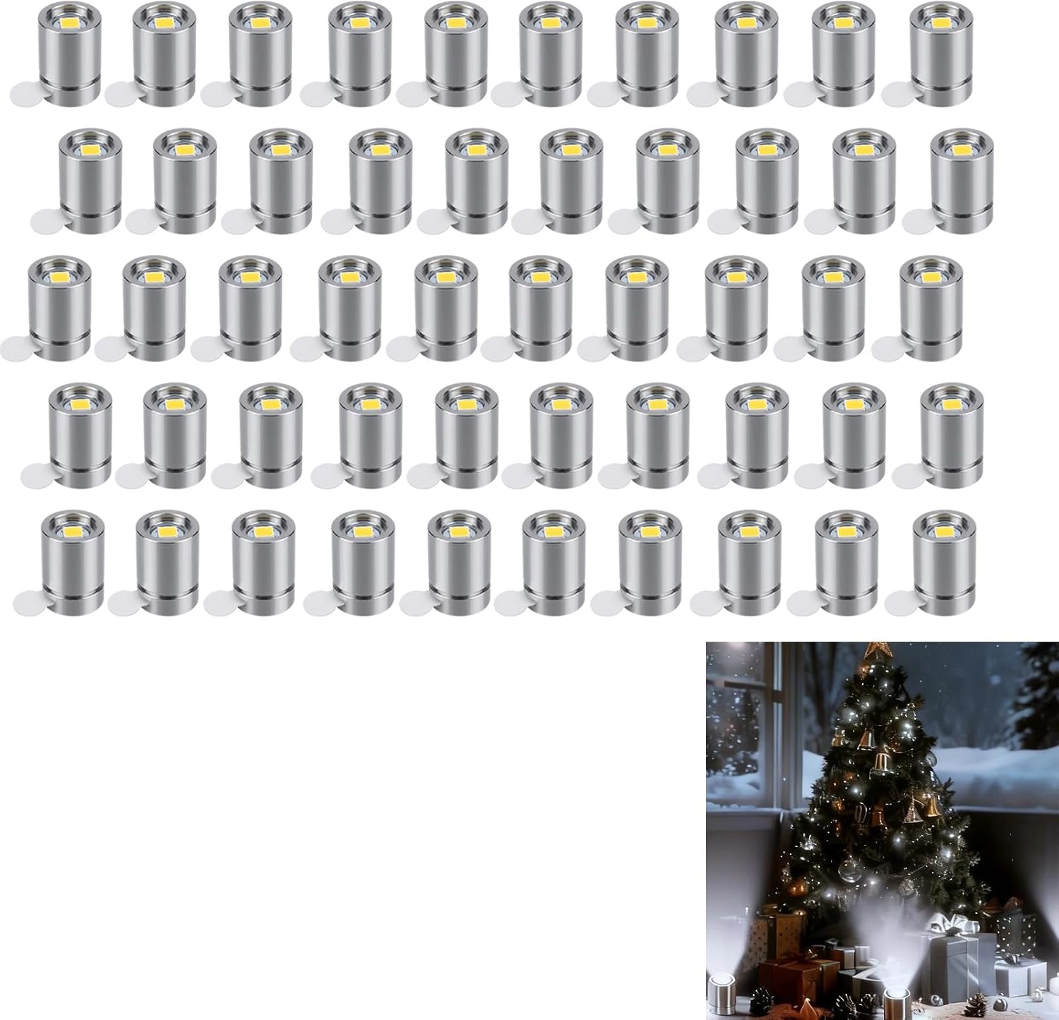 Pack de 50 Luces LED Pequeñas (Luz Blanca), Mini Lámparas a Pilas para Manualidades, Decoración de Fiestas y Accesorios para Casa de Muñecas, Iluminación Versátil para Proyectos Creativos