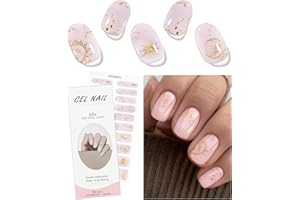 JMEOWIO Autocollant Ongles Gel UV Étoile Lune Gel Nail Stickers Semi-durci Stickers Ongle Deco Ongle Nail Art Design Manucure