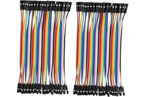 Heevhas 80PCS 40 Pin Jumper Wire Cable Breadboard Ribbon Cables 10cm Female-Female Jumper Cable 24AWG Wire Jumpers for Arduino Breadboard DIY Project