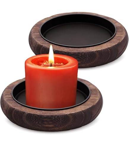 Grijze houten kandelaar - voor stompkaars | Woondecoratie & Groendecoratie | Glorious Home