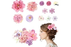 Hurifeng Blumen-Haarklammer für Damen und Mädchen - Haarspange Blume Haarschmuck - Hochwertige Haarklammer Blume für Frauen - Perfekt für Party; Hochzeit und mehr (Rosa;Lila)