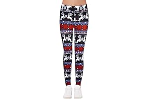 Rave on Friday Women Leggins Christmas Pattern High Waisted Sport Yoga Pants Gym Stretchy Elegant Slim Fit Skinny Athletic Workout Running Trousers Tights S-XL