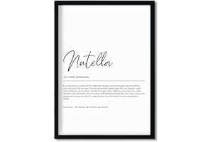 Urhome Kunstdruck Definition Nutella ohne Bilderrahmen in DIN A4 - Worterklärung wie im Duden Lexikon Wandbild Wanddeko mit Spruch für Wohnung Familie Freunde Geschenk