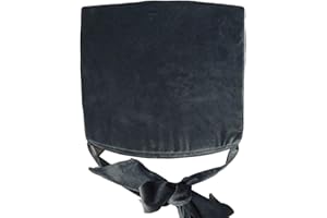 JACKKISSEN Schleife mit Kissen Hochwertiges Baumwolle Korbweide stuhlkissen/Gartenstuhl Kissen Sitzkissen 44 x 40 x 5 cm (Grafit)