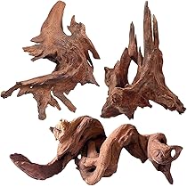 WDEFUN Natural driftwood for aquarium decoration, 2-piece 26-35.5 cm driftwood for aquarium decorations, reptiles bearded dragon accessories or air plants