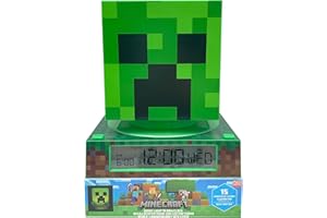 KIDS LICENSING LAMPARA 3D CON DESPERTADOR Y FECHA MINECRAFT (4x1)