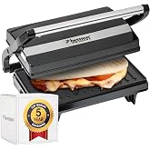 Bestron Panini Sandwich Grill with Non-Stick Coating, 700 W, Black