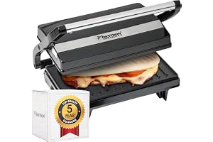 Bestron Elektrisk kontaktgrill med uppsamlingsbricka, smörgåsgrill med cool-touch-handtag, paninimakare med non-stick-beläggning, 700 watt, APM123Z, färg: svart, 22,5 x 14 cm